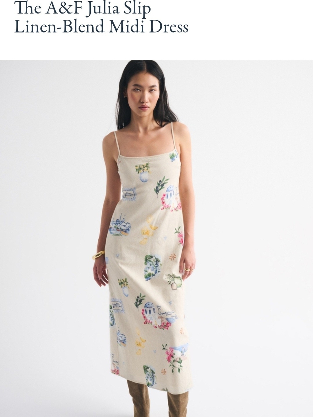 Abercrombie Linen Blend Midi Dress